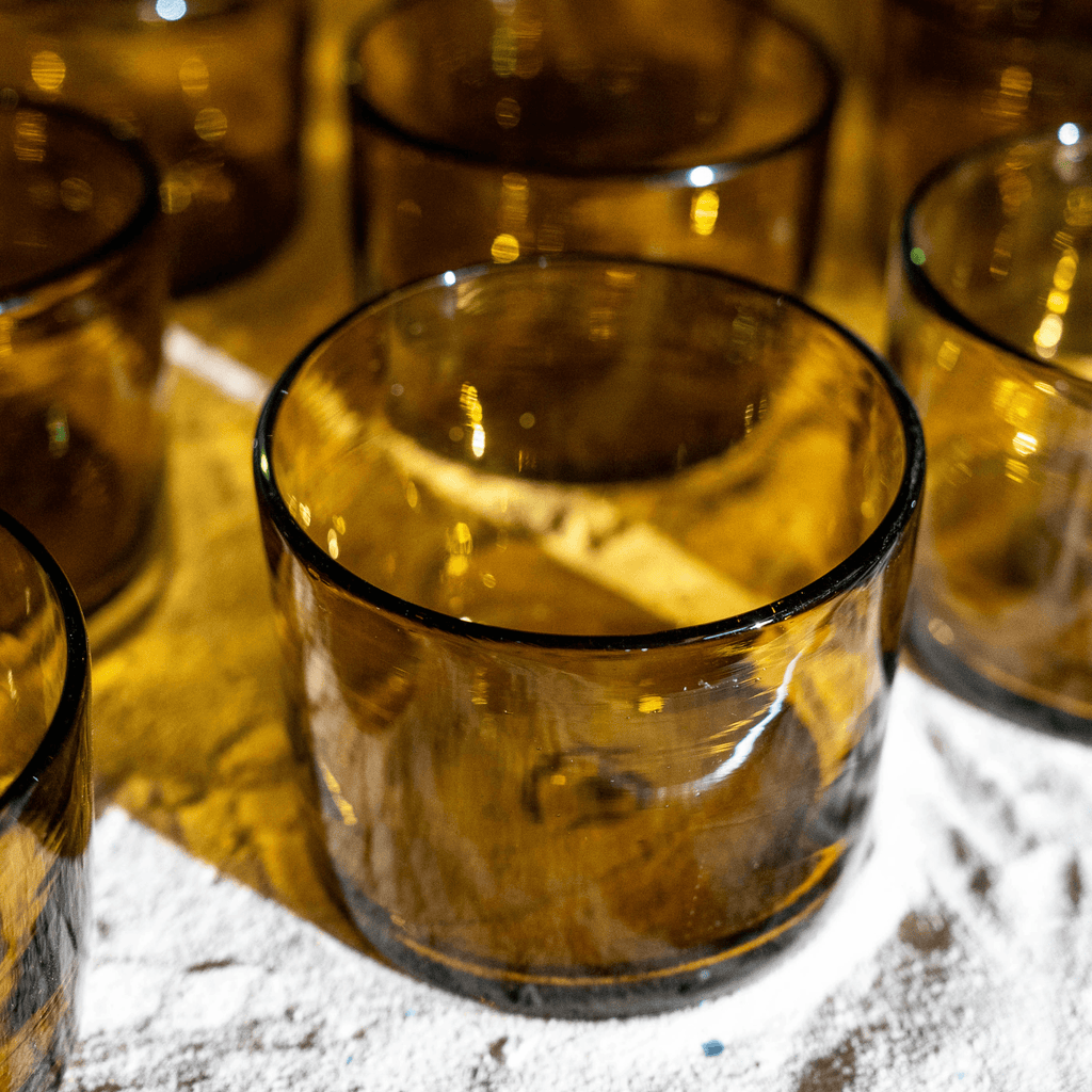 Bluecorn Candles Pure Beeswax Candle in Blown Glass — alternative angle
