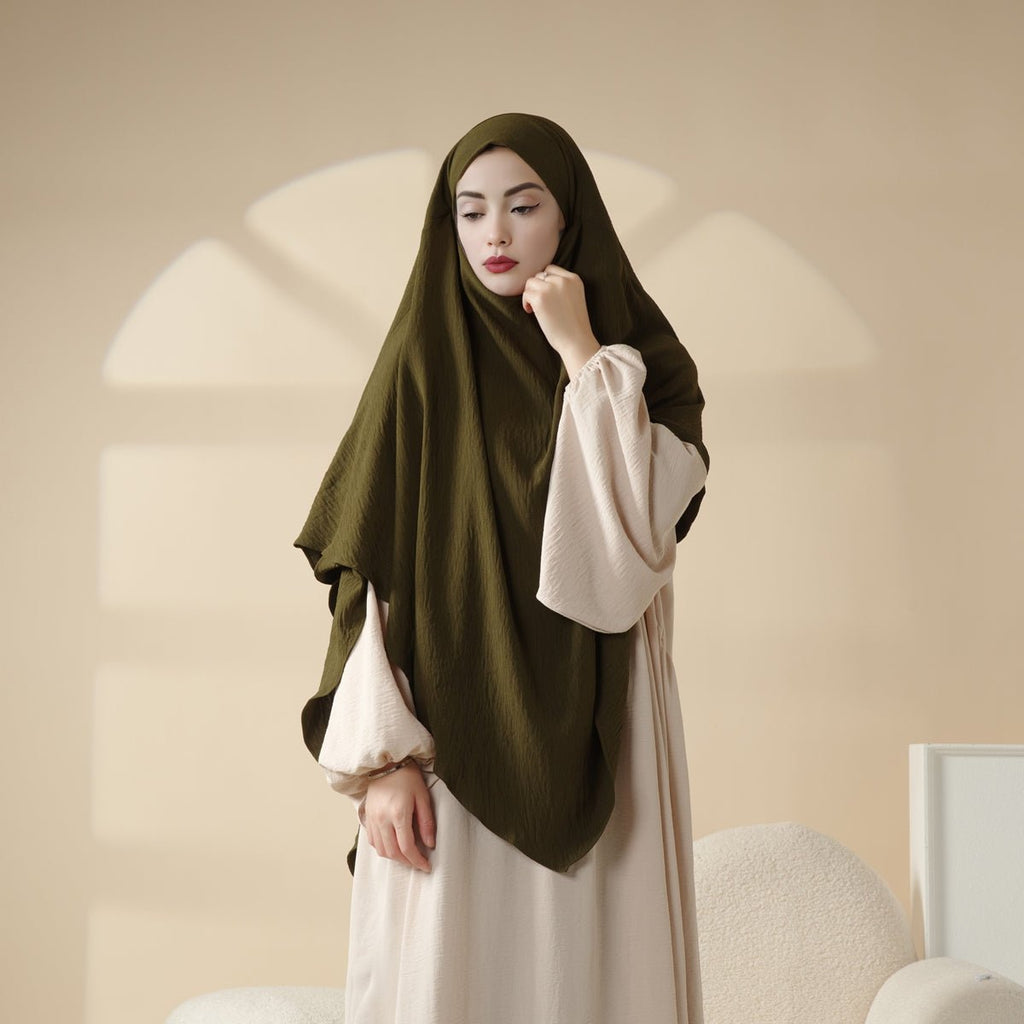 Mariam's Collection New Two-Layer Crepe Khimar (MK010) — main product shot