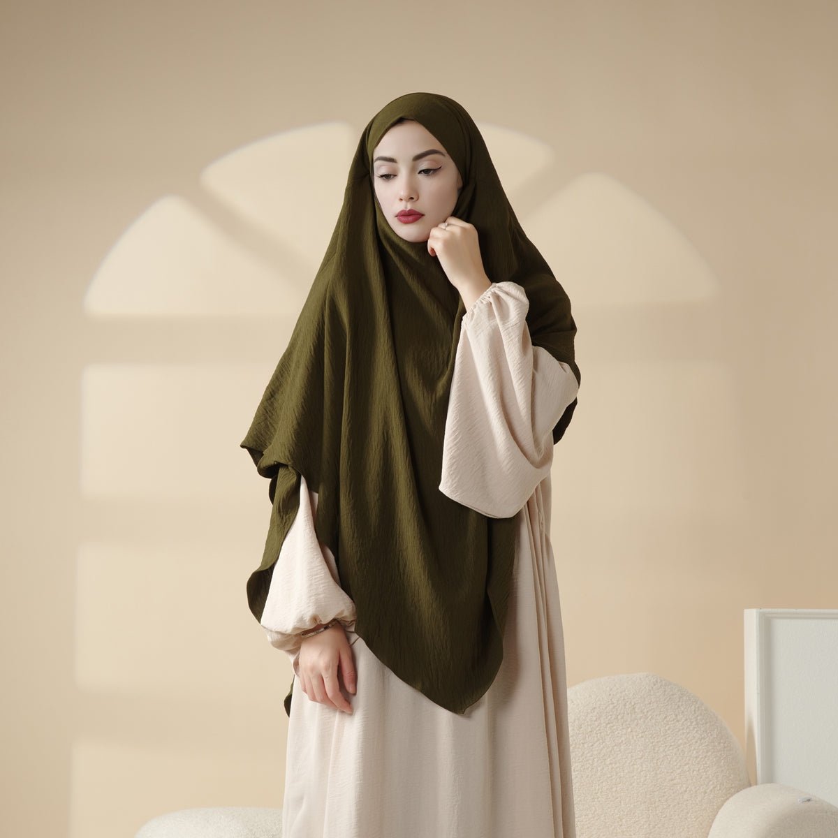 Mariam's Collection New Two-Layer Crepe Khimar (MK010) — main product shot