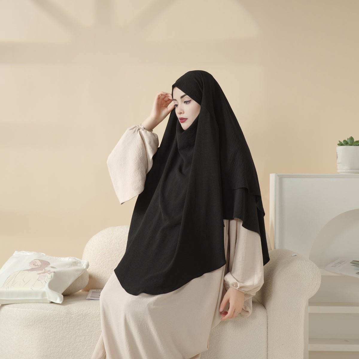 Mariam's Collection New Two-Layer Crepe Khimar (MK010) — packaging