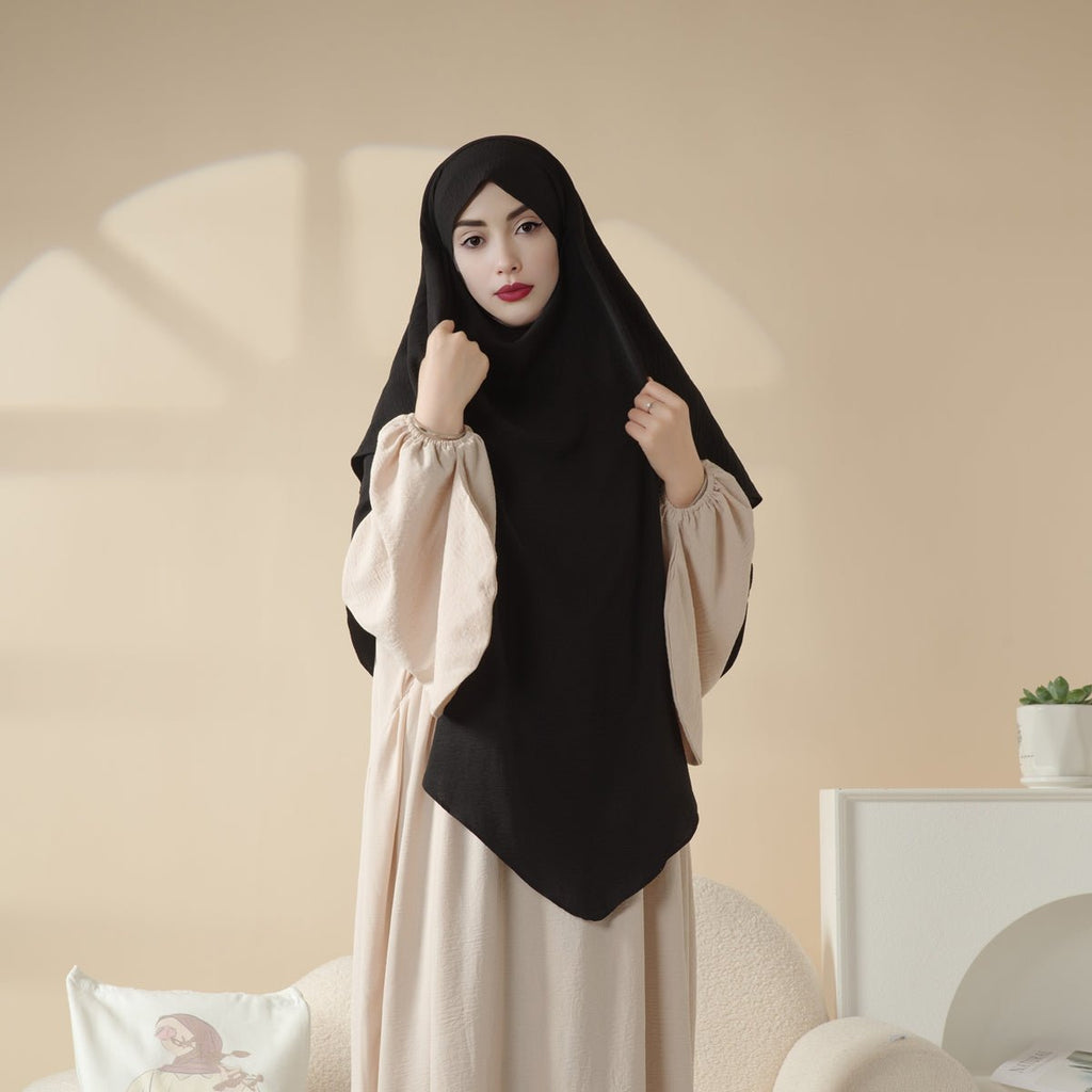Mariam's Collection New Two-Layer Crepe Khimar (MK010) — color detail