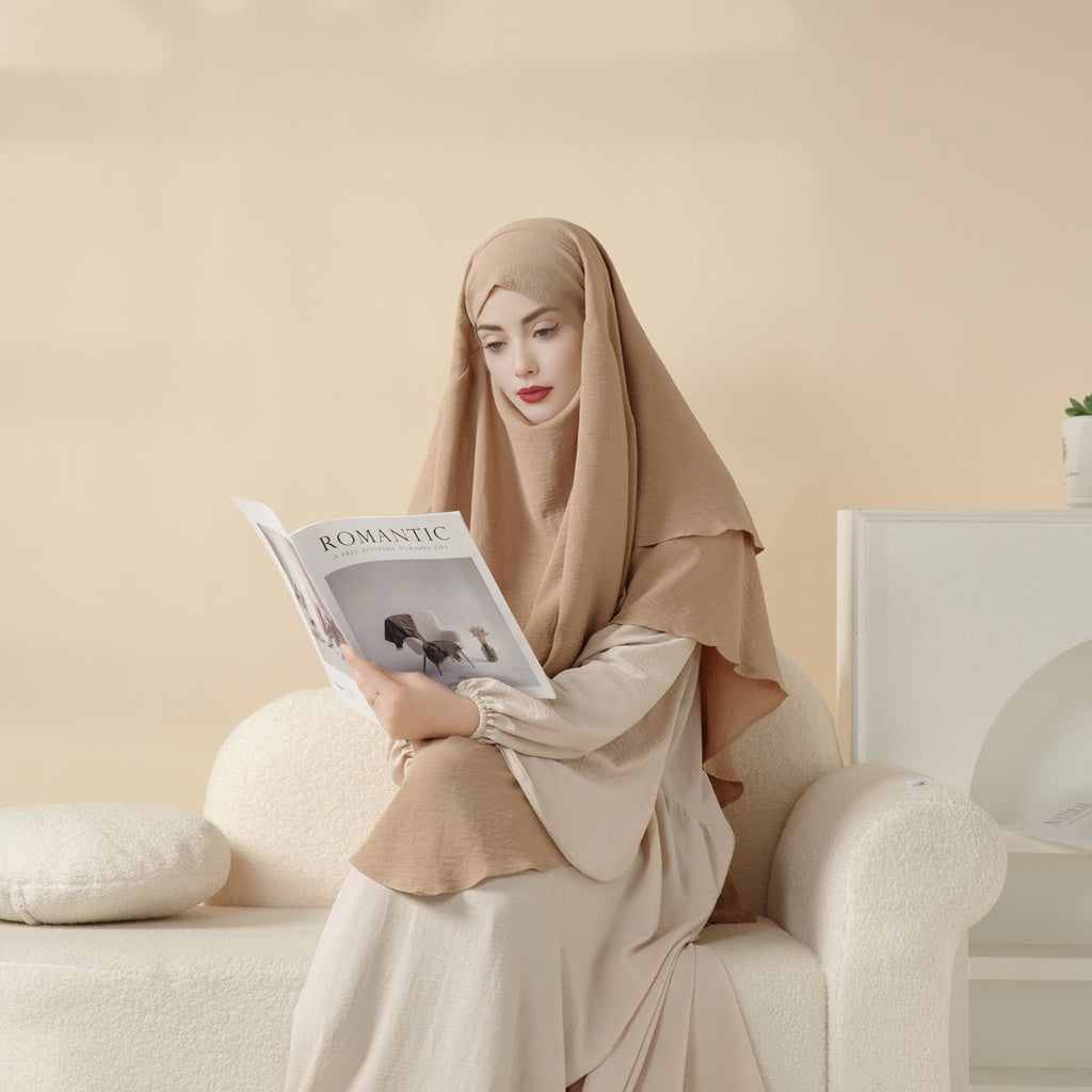 Mariam's Collection New Two-Layer Crepe Khimar (MK010) — comparison shot