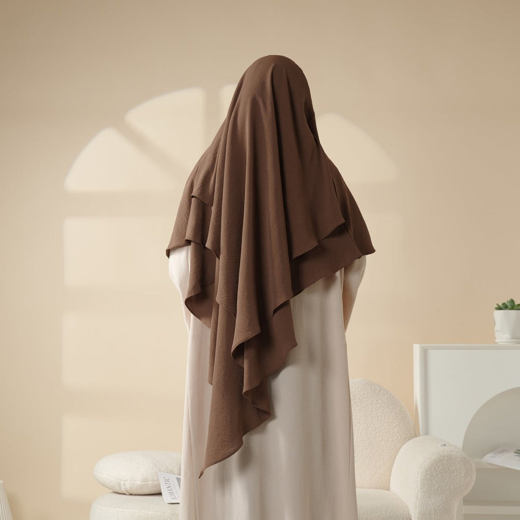 Mariam's Collection New Two-Layer Crepe Khimar (MK010) — detail shot 9