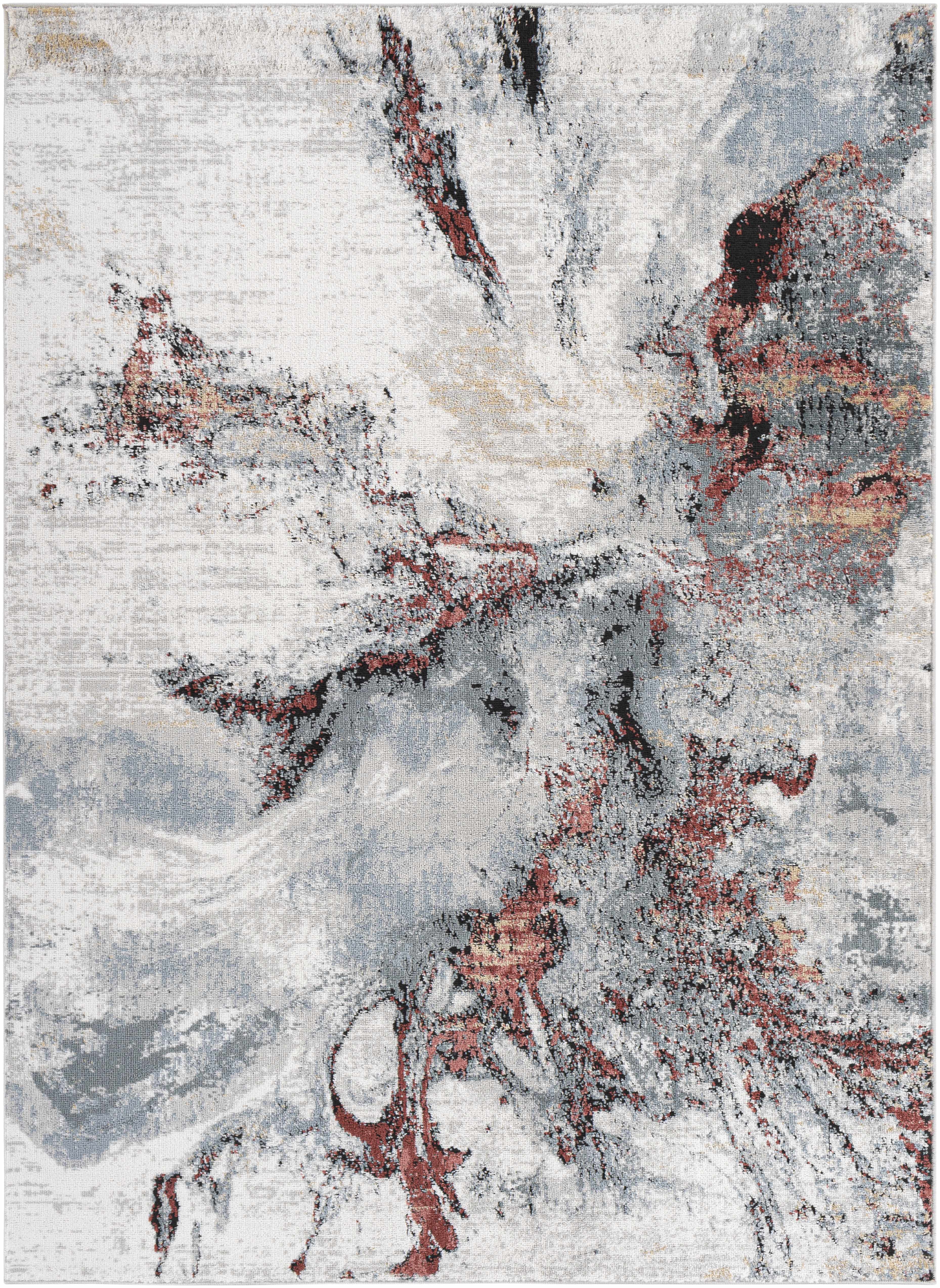Kirkland Silver-Red Marble Rug – Boutique Rugs, view 8