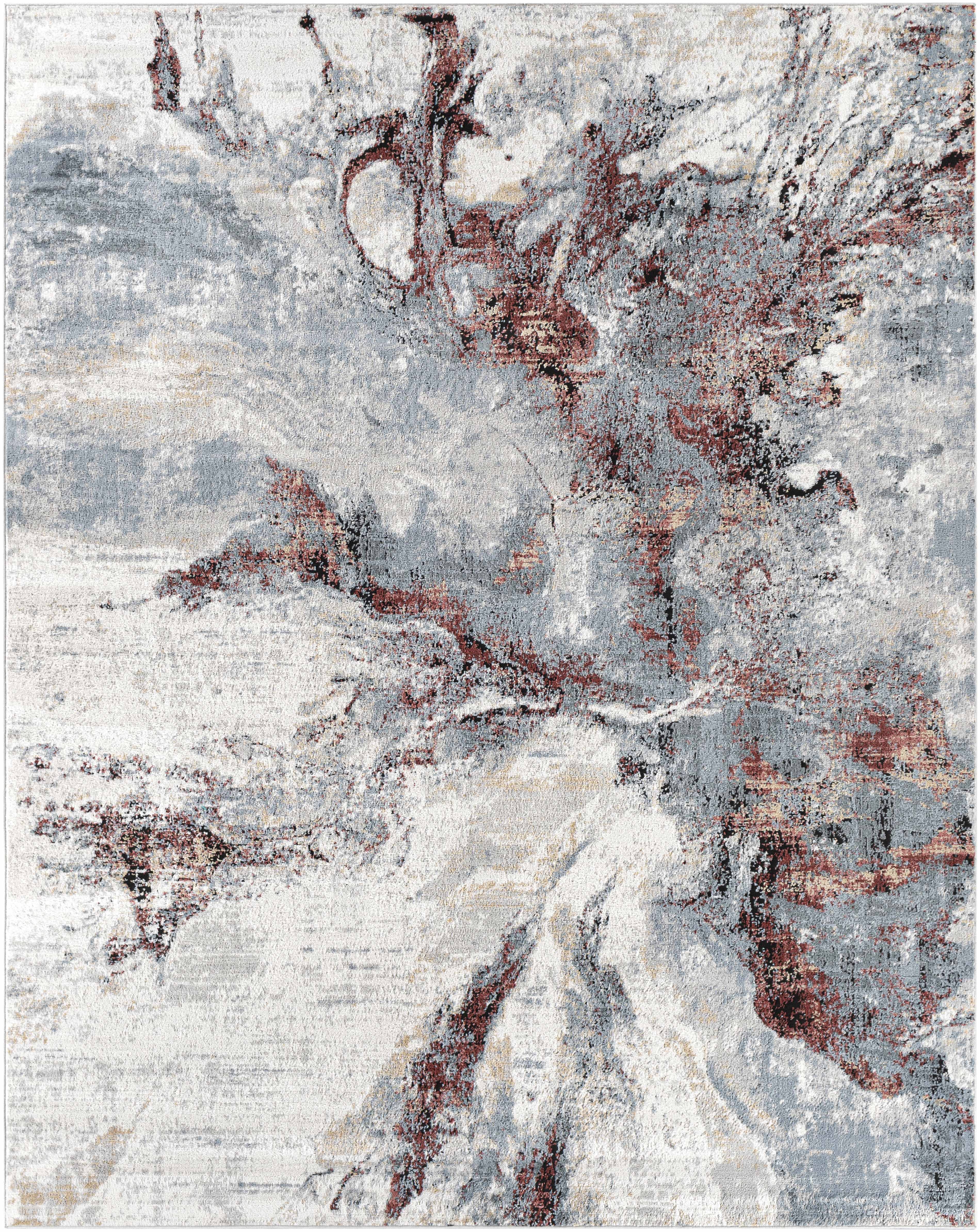 Kirkland Silver-Red Marble Rug – Boutique Rugs