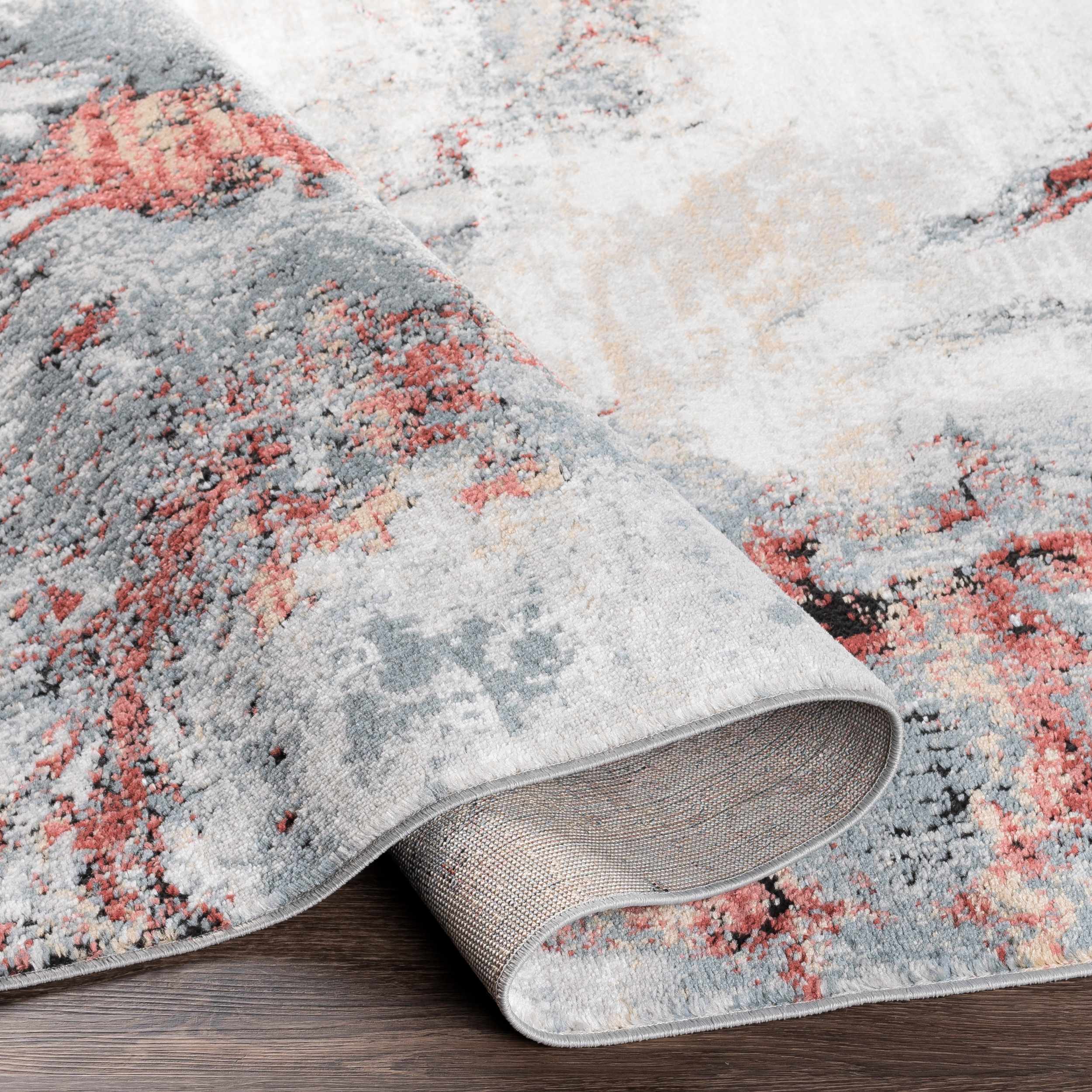 Kirkland Silver-Red Marble Rug – Boutique Rugs, view 4