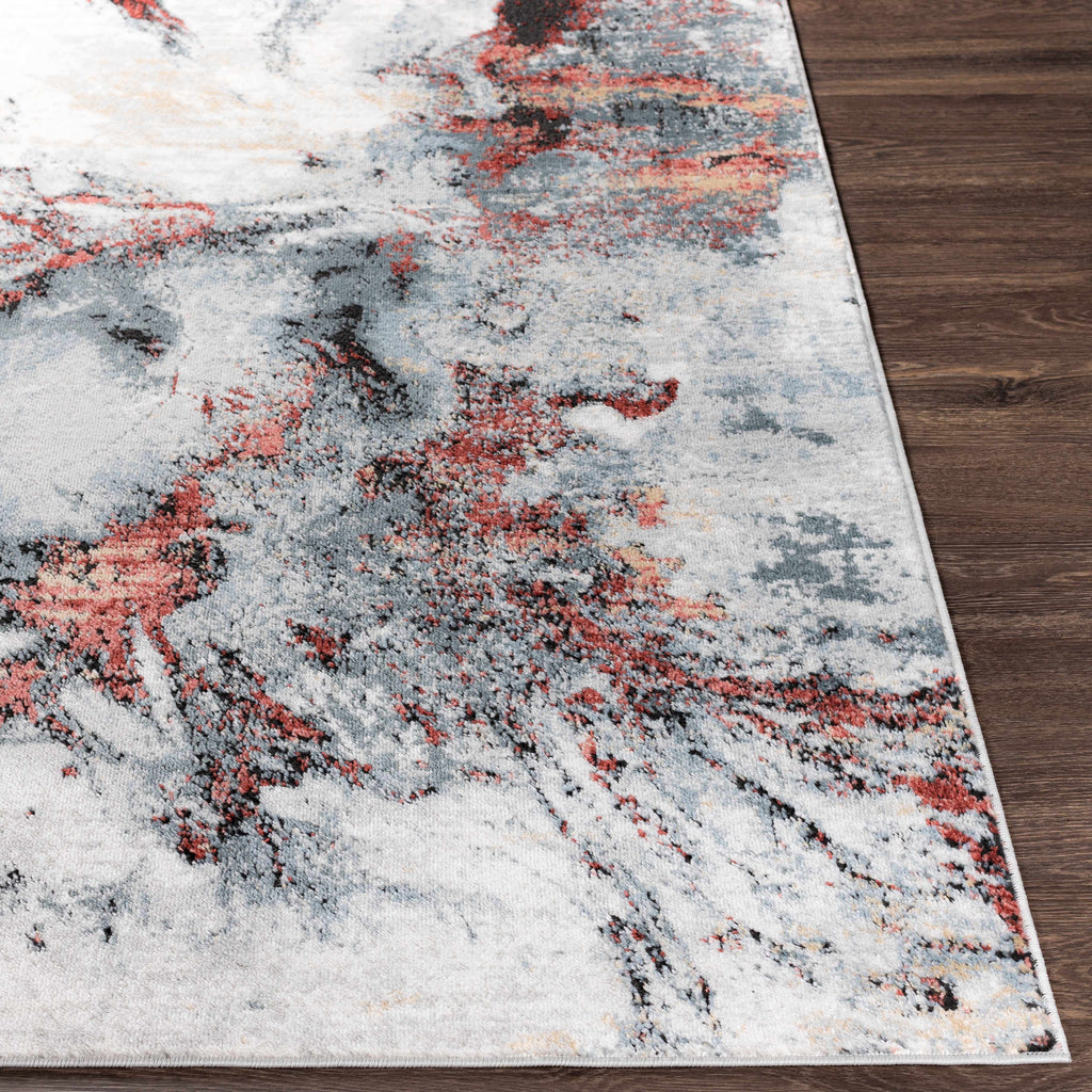 Kirkland Silver-Red Marble Rug – Boutique Rugs, view 3