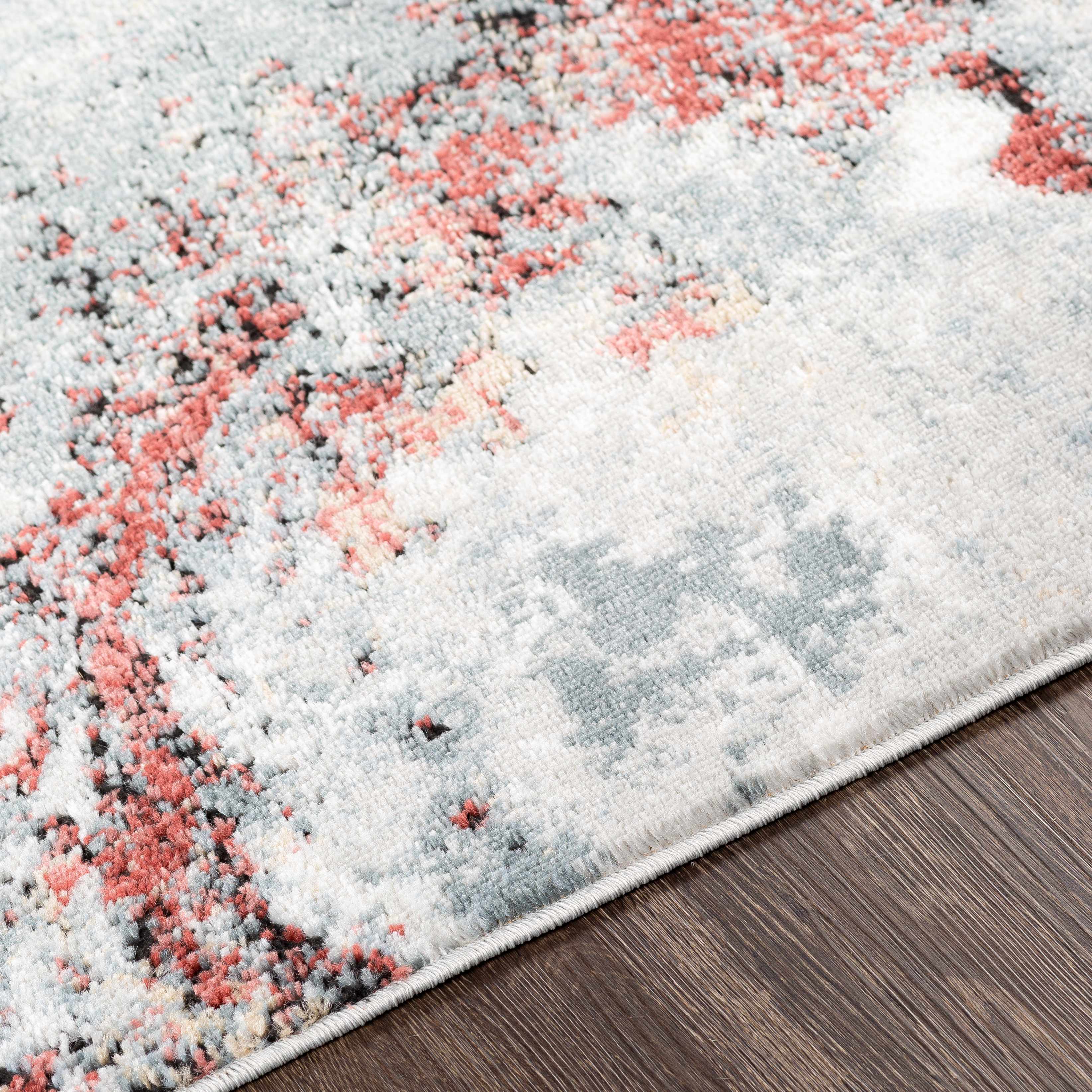 Kirkland Silver-Red Marble Rug – Boutique Rugs, view 6