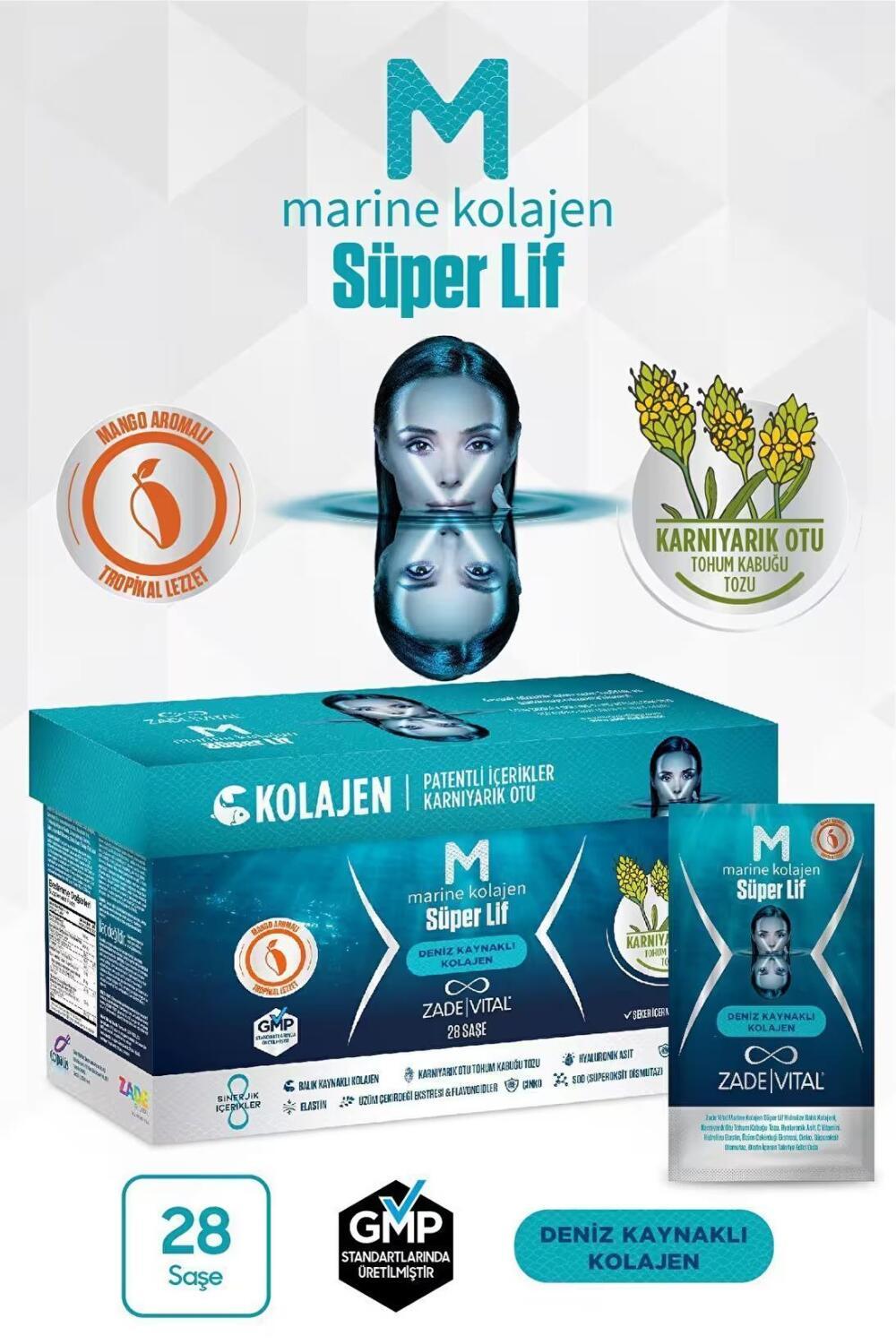 Zade Vital Marine Collagen Dietary Supplement Powder - Anti-Aging, Skin & Joint Health Support
