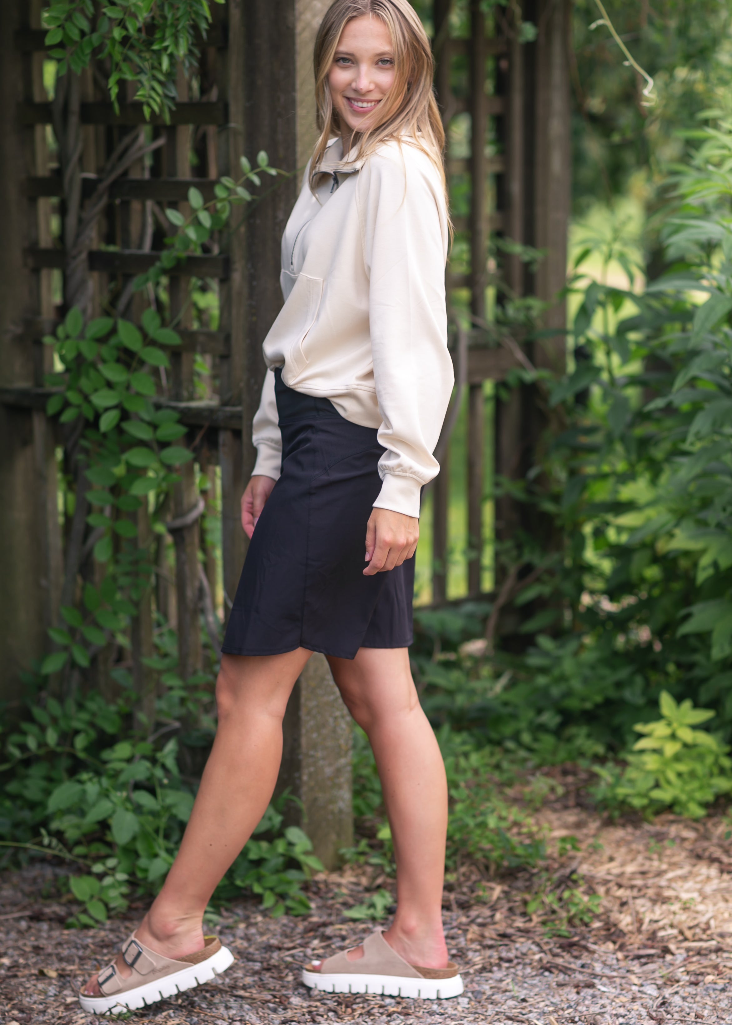 Inherit Co. Nia High Rise Skort — fabric or material detail