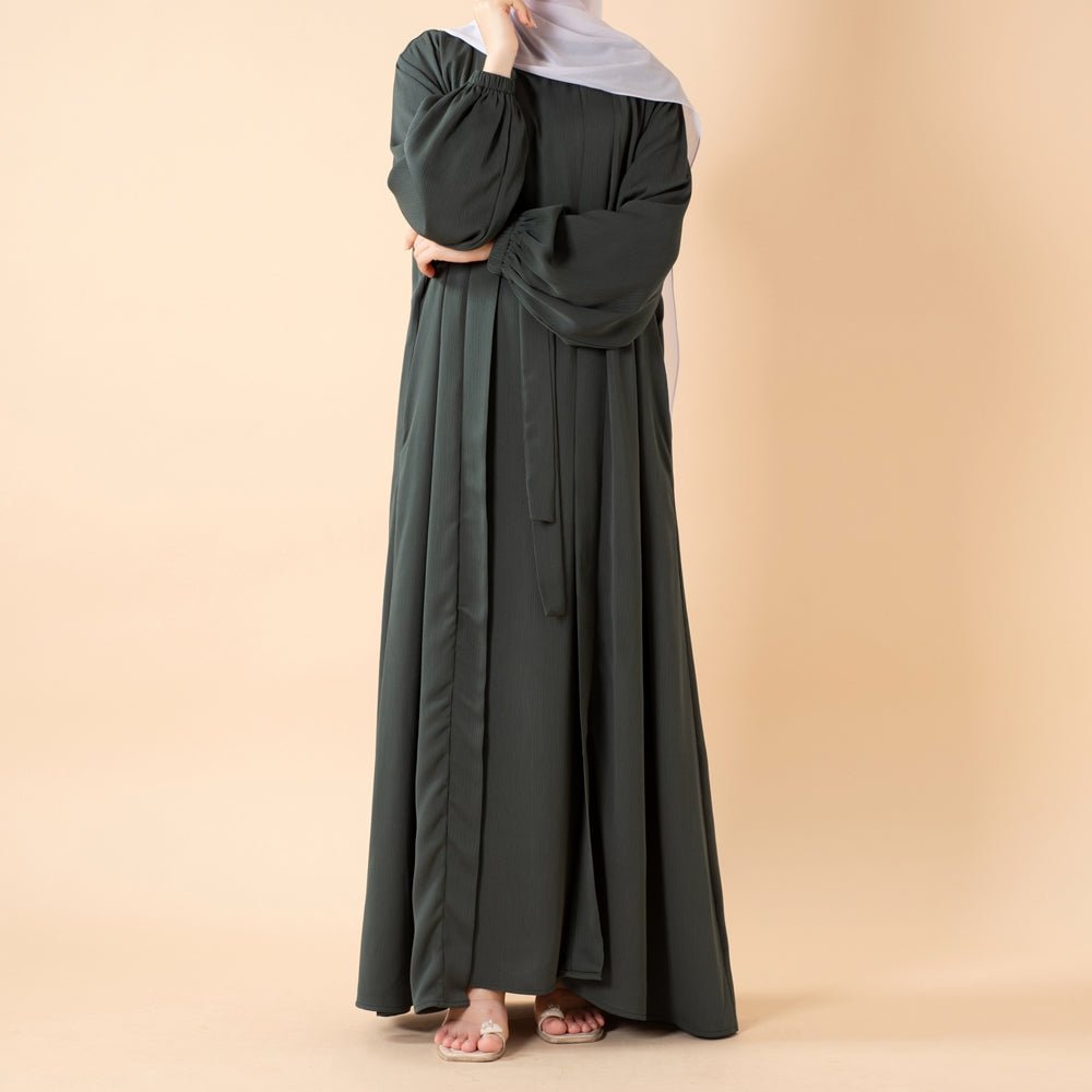 Mariam's Collection Premium Nida Zoom Open Abaya 3-Piece Set (MOA239) — main product shot