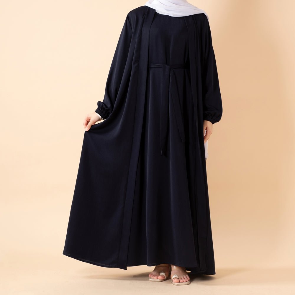 Mariam's Collection Premium Nida Zoom Open Abaya 3-Piece Set (MOA239) — comparison shot