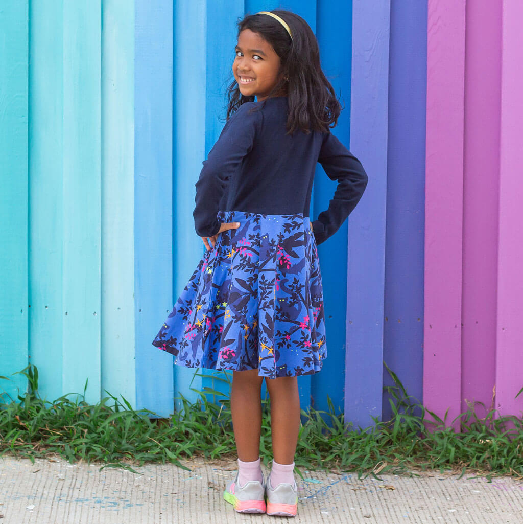 Princess Awesome & Boy Wonder "Who Glows There" Night Creatures Super Twirler Dress with Pockets — lifestyle worn / used context