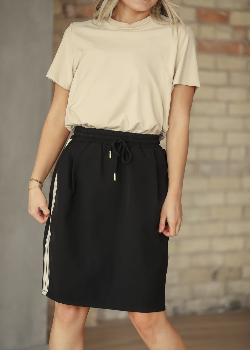 Inherit Co. Nina Mid-Rise Track Skirt — back view