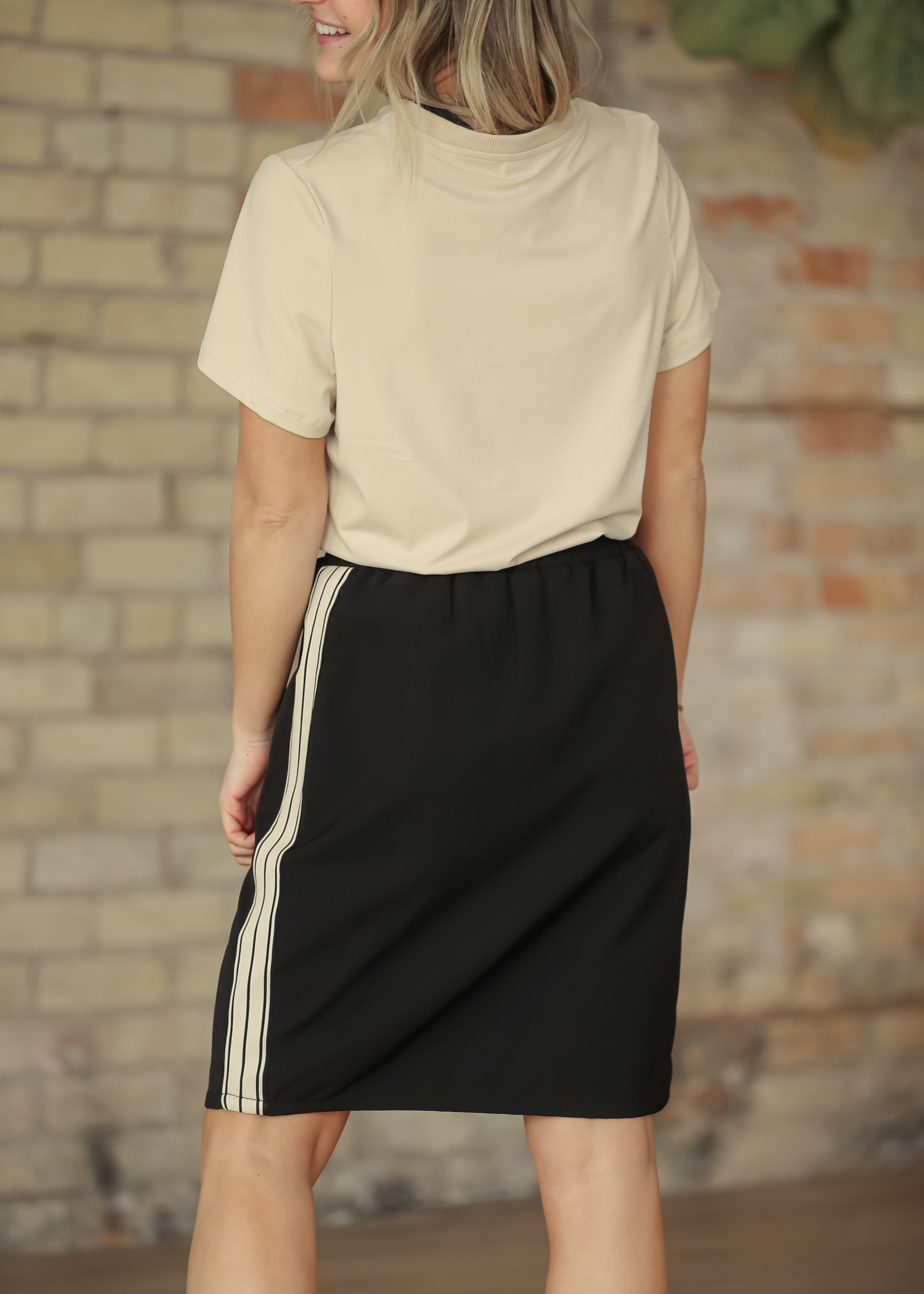 Inherit Co. Nina Mid-Rise Track Skirt — color detail