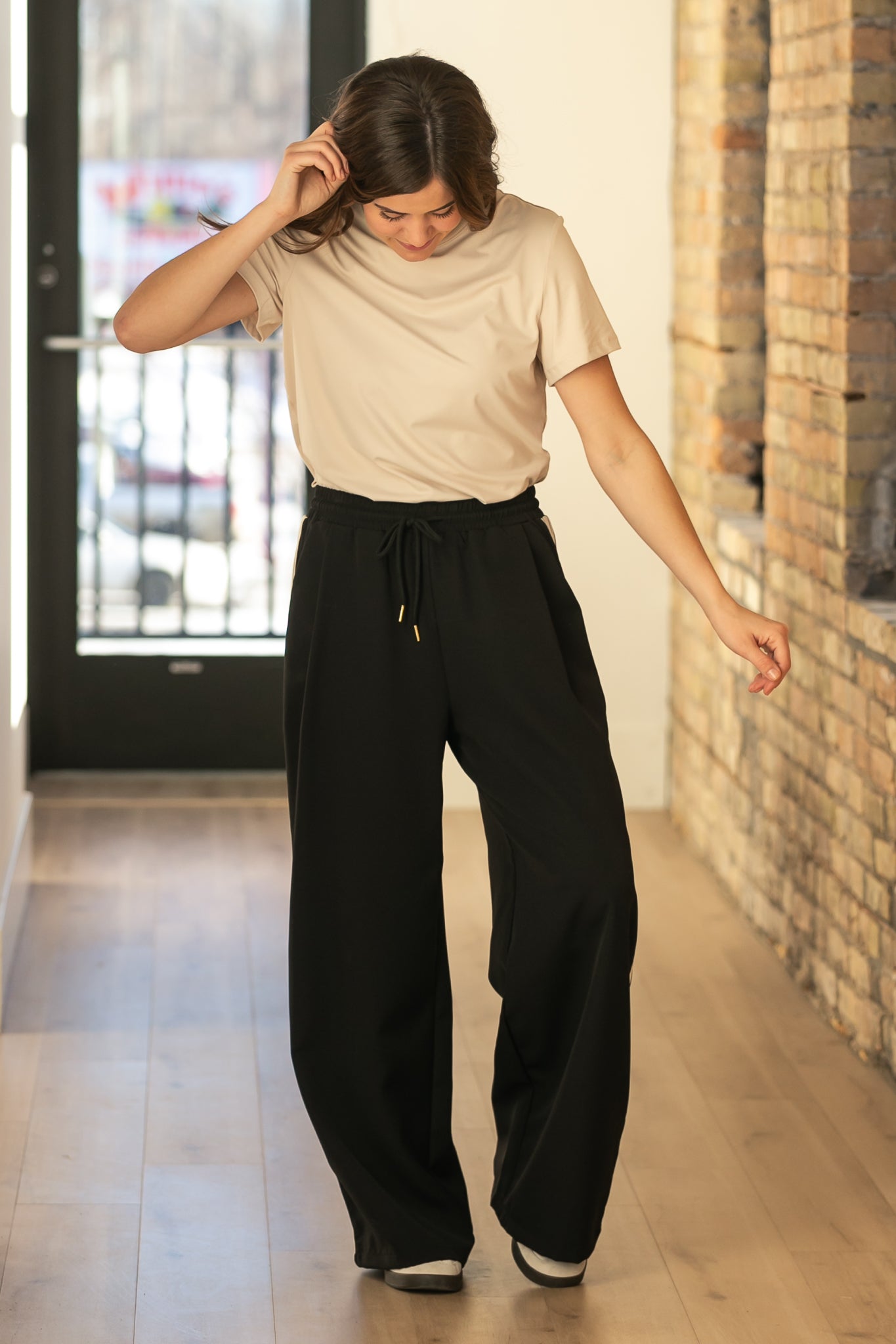 Inherit Co. Nina Wide Leg Track Pants — lifestyle context