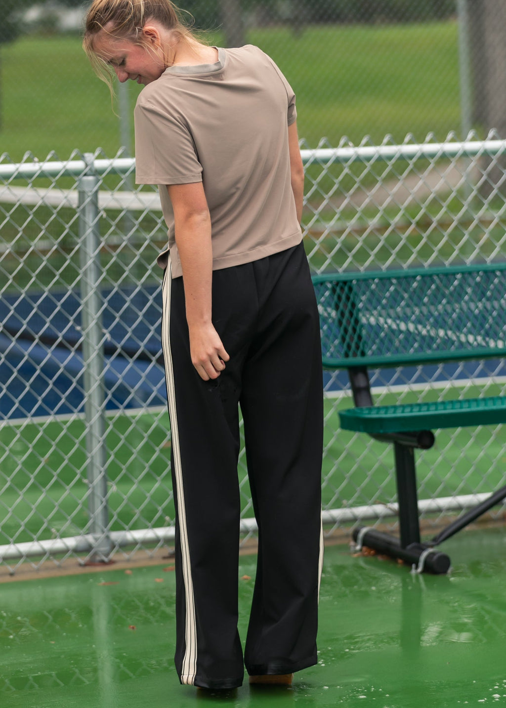 Inherit Co. Nina Wide Leg Track Pants — lifestyle context