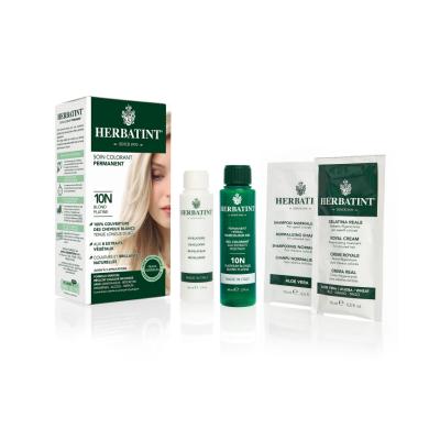 Herbatint Herbal Hair Dye 10N Blond Platine - Platinum Blonde, Ammonia-Free, Natural Hair Coloring