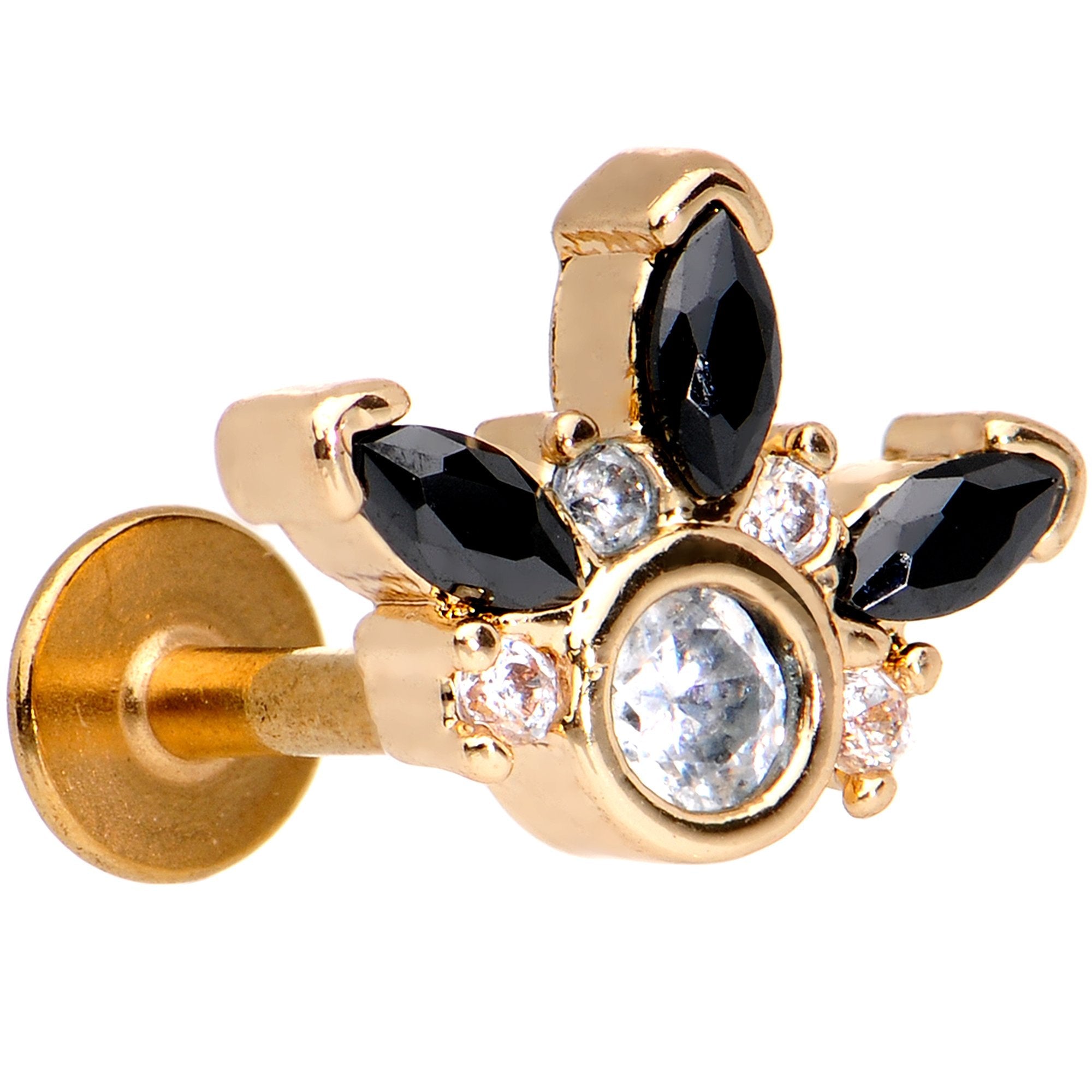 BodyCandy 1/4 Clear CZ Gem Rose Gold Tone Anodized Cartilage Tragus Earring — main product shot