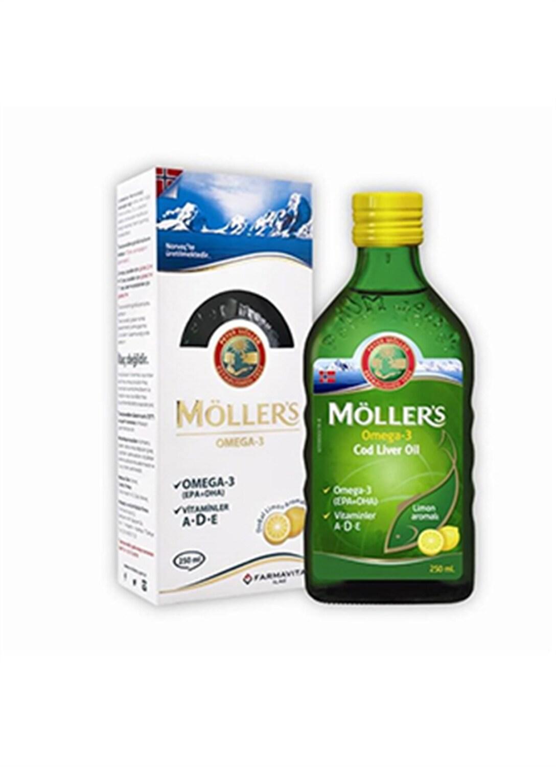 Möllers Cod Liver Oil with Omega-3, Vitamins A, D, E - Natural Lemon Flavor, 8.45 fl oz