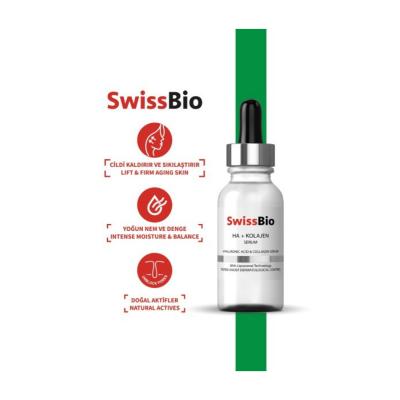 SwissBio Anti-Aging Facial Serum with Hyaluronic Acid & Collagen - Hydrating, Firms Skin, Reduces Fine Lines - 30ml