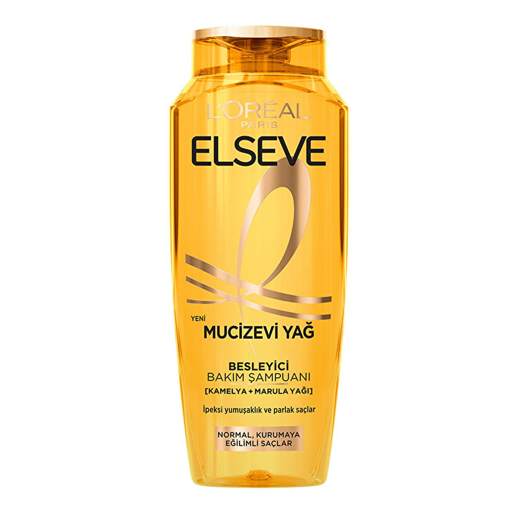 L'Oreal Paris Elseve: Nourishing Hair Shampoo for Dry Hair - Intense Moisture, Shine & 8-Week Nourishment with Kamelya & Marula Oils