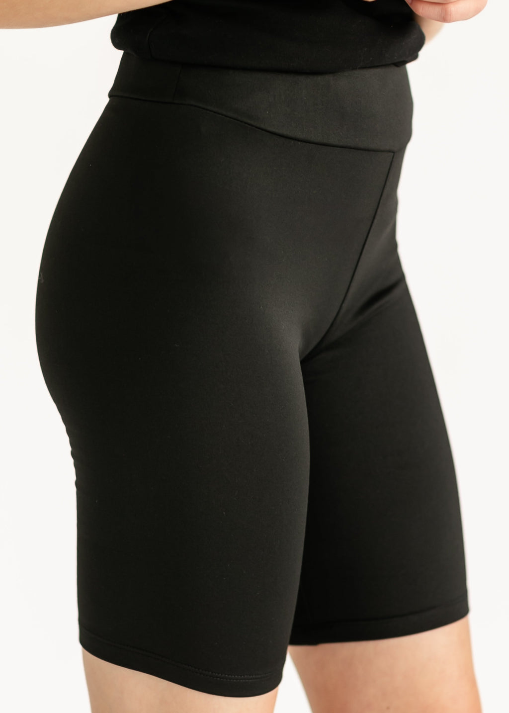 Inherit Co. No Cling Premium Black Biker Shorts — lifestyle context