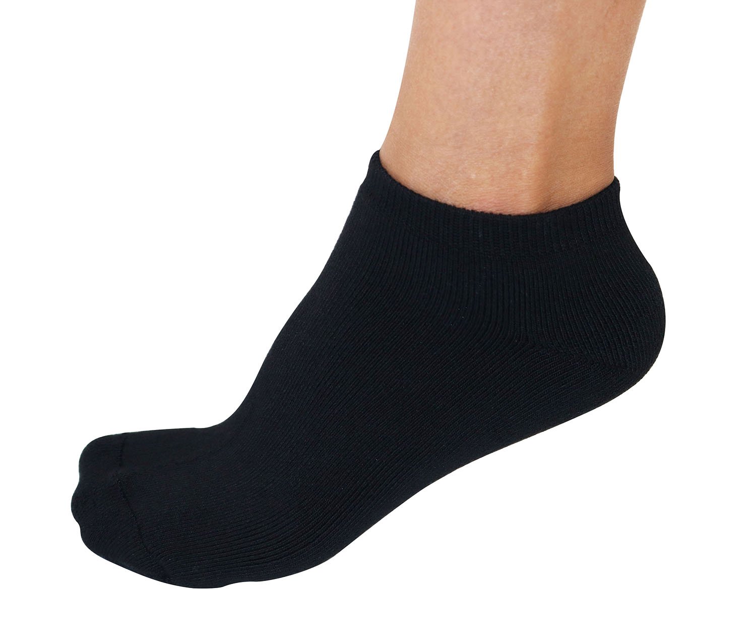 Spun Bamboo No Look Anklet Bamboo Viscose Socks - Black — detail close-up