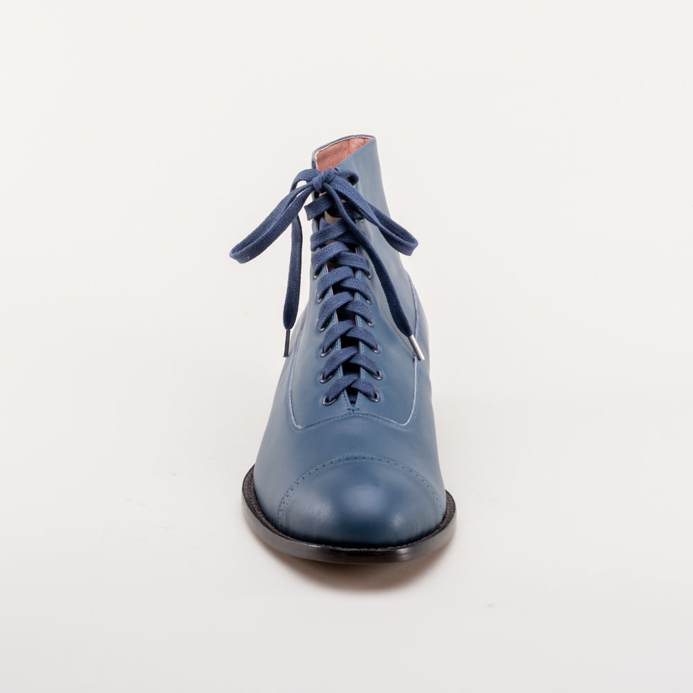 American Duchess Noble Men's Vintage Lace-Up Boots (Blue) — texture detail