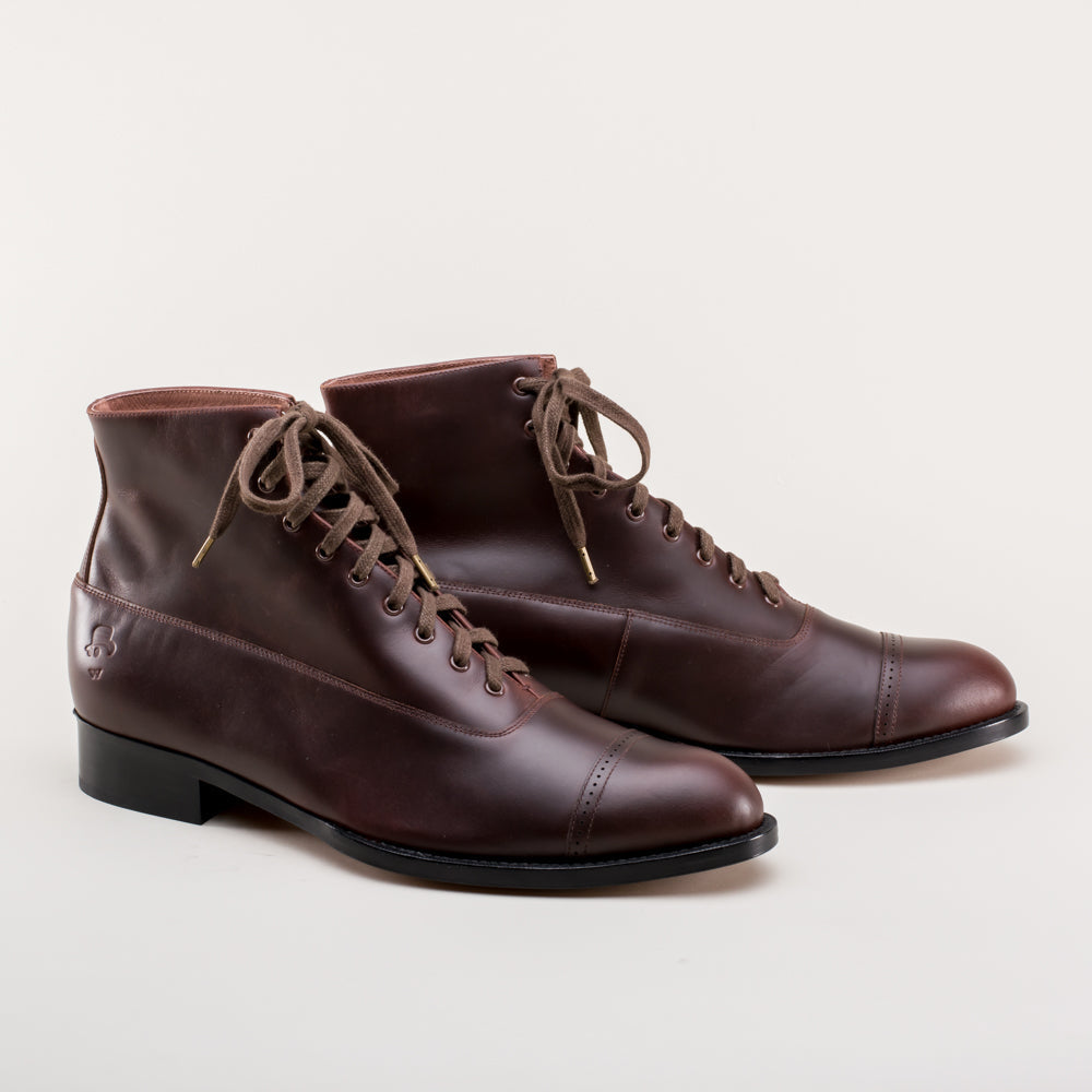 Noble Men's Vintage Lace-Up Boots (Cordovan) — historical footwear by American Duchess