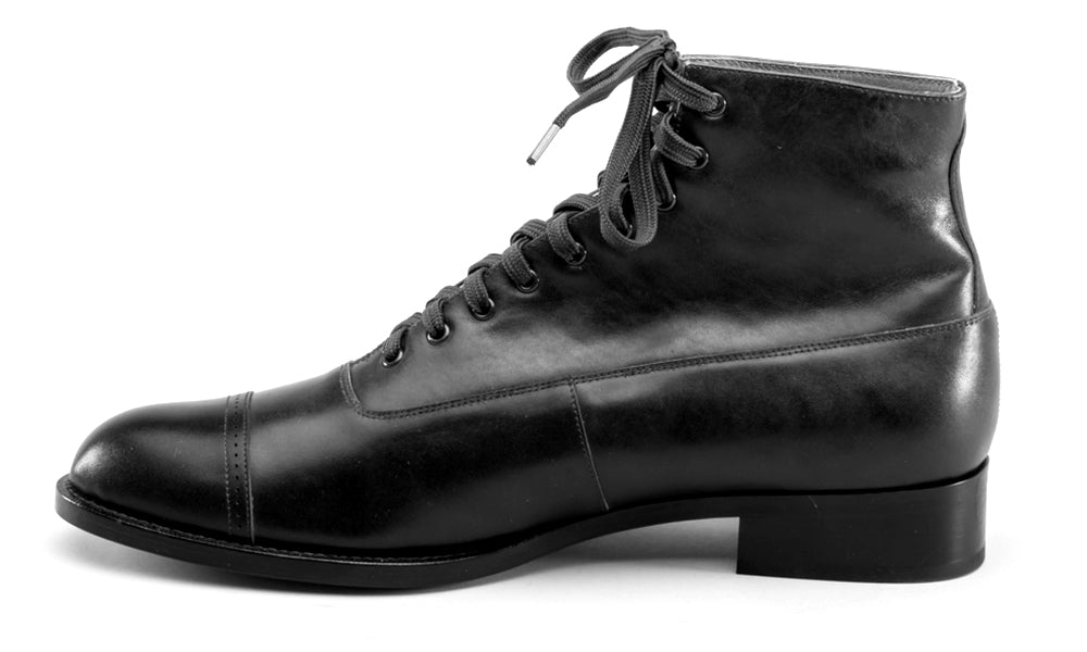 American Duchess Noble Men's Vintage Lace-Up Boots (Green) — detail and construction