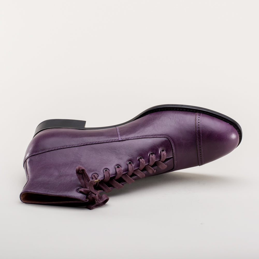 American Duchess Noble Men's Vintage Lace-Up Boots (Purple) — main product shot