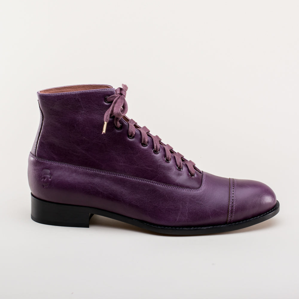 American Duchess Noble Men's Vintage Lace-Up Boots (Purple) — lifestyle context