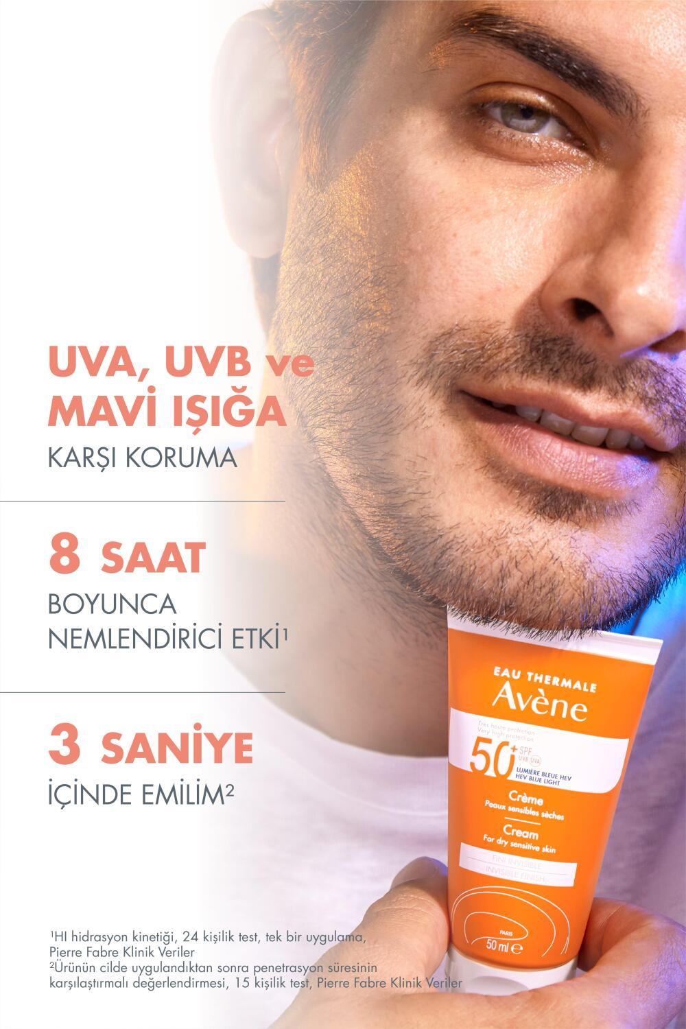 Avene Fragrance-Free Sunscreen Cream for Dry Skin SPF50+ - Water-Resistant & Moisturizing