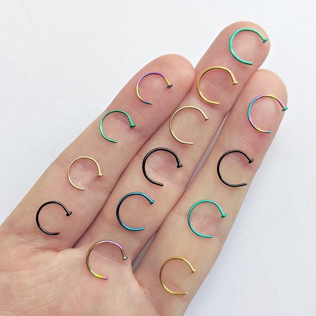 BodyCandy 20G 3/8 Black Anodized Titanium Nose Hoop — lifestyle context