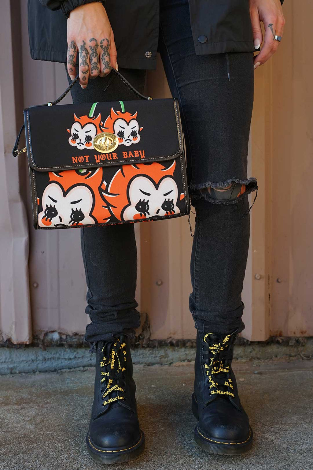 Thrash Happy Not Your Baby Purse — in-use photo