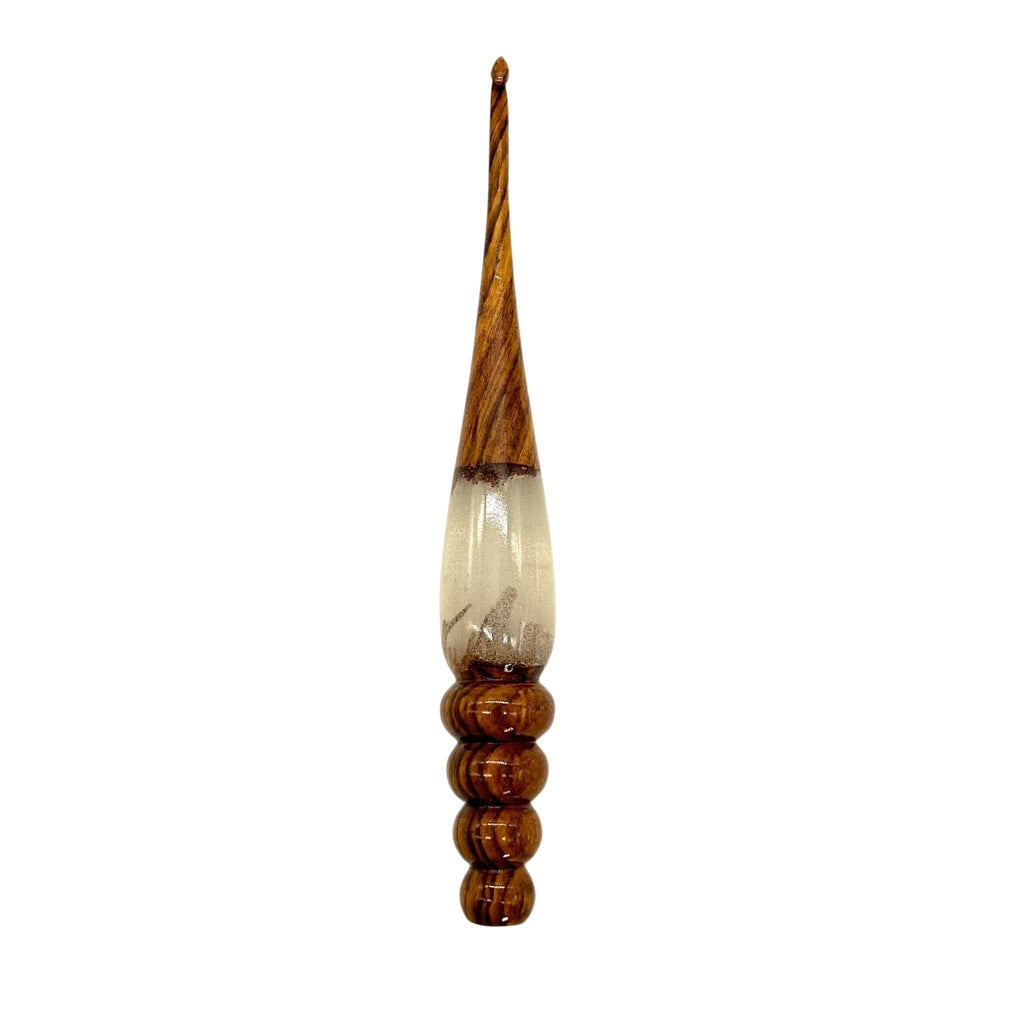 Darn Good Yarn Sparkle Rosewood Crochet Hook — comparison shot