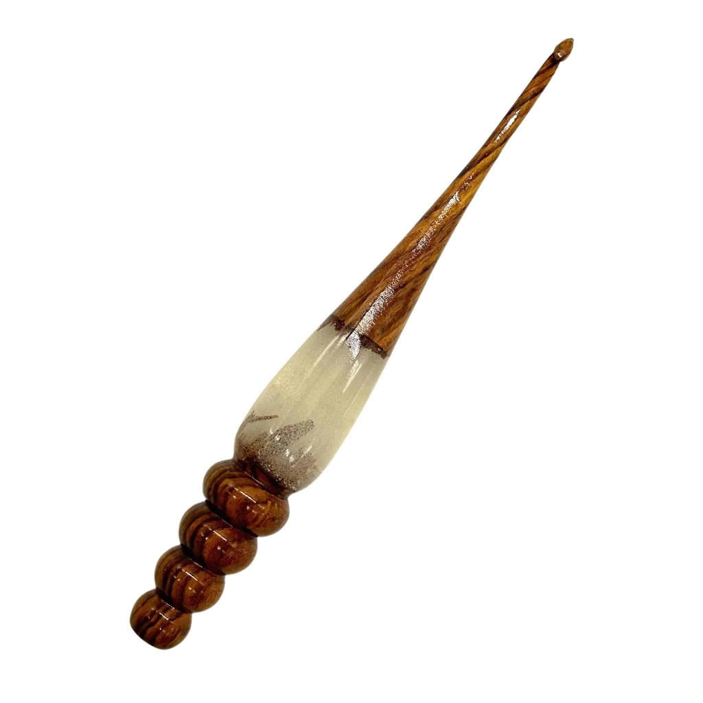 Darn Good Yarn Sparkle Rosewood Crochet Hook — fabric or material detail