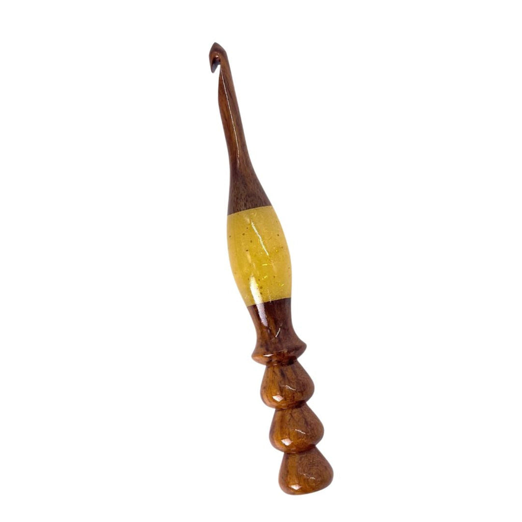 Darn Good Yarn Sparkle Rosewood Crochet Hook — feature highlight
