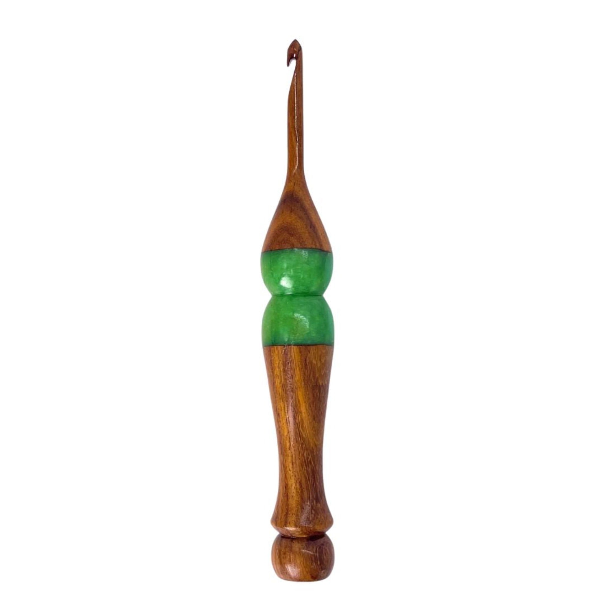 Darn Good Yarn Sparkle Rosewood Crochet Hook — product on model