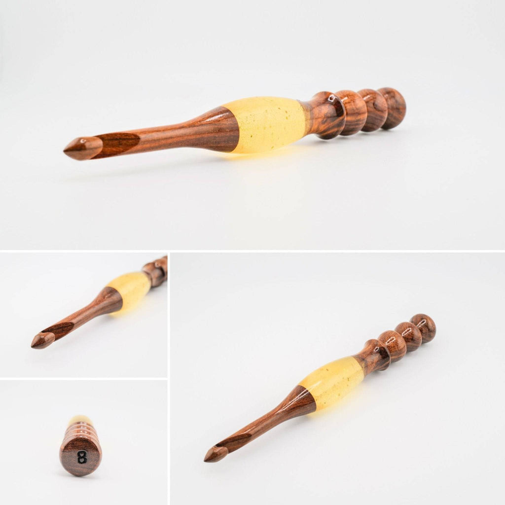 Darn Good Yarn Sparkle Rosewood Crochet Hook — flat-lay composition