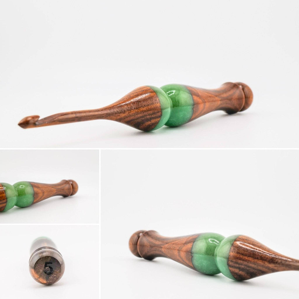 Darn Good Yarn Sparkle Rosewood Crochet Hook — main product shot