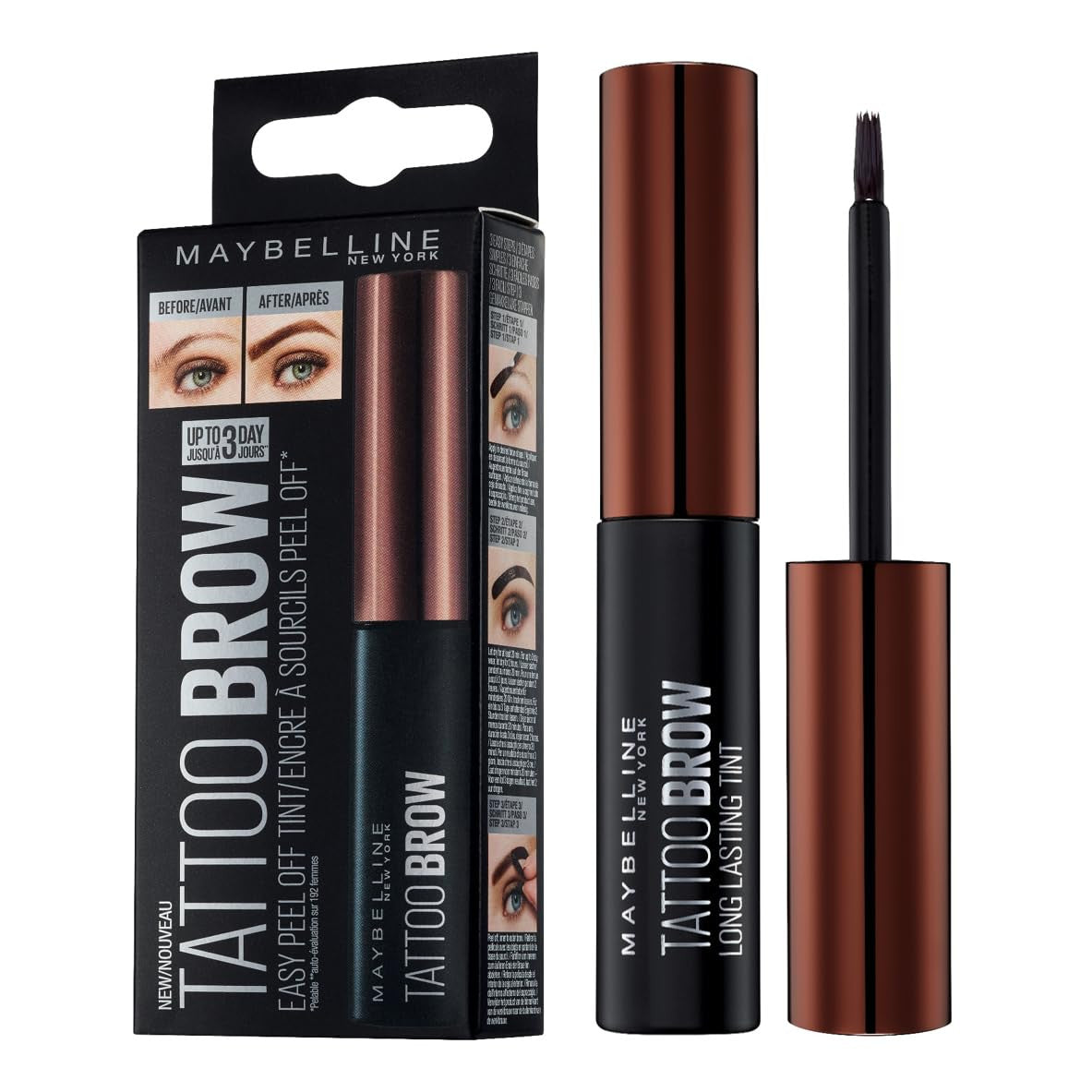 Maybelline New York Brow Tattoo Longlasting Tint Dark Brown - Enhance Your Brows with Long-Lasting Color