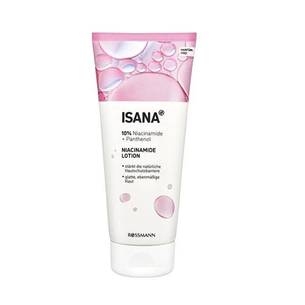 Isana Body Moisturizer Cream with 10% Niacinamide - Vegan, Fragrance-Free, Dermatologically Approved - Intense Hydration for Sensitive Skin
