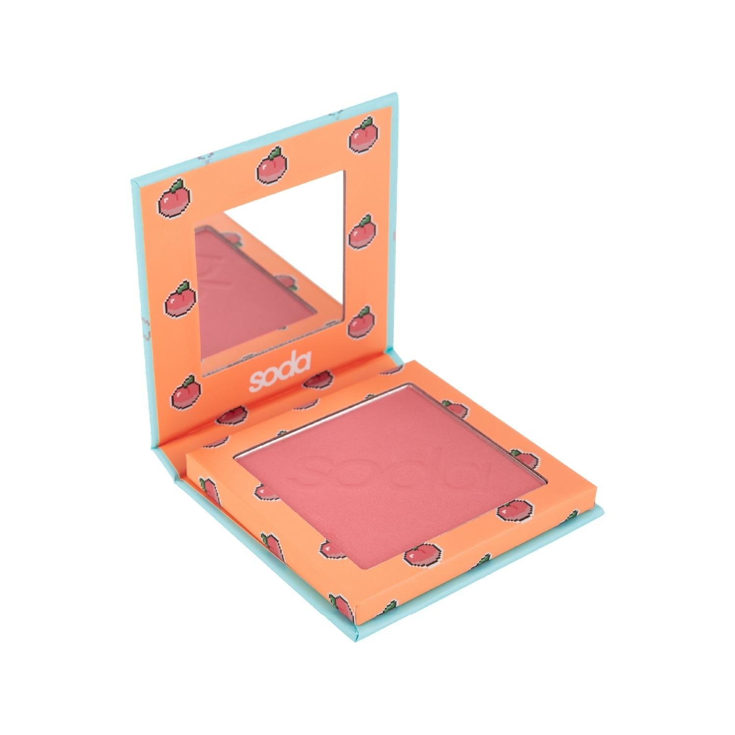 Soda Pressed Powder Blush - Perfect Peach Shade (103) - Natural Flush, Compact & Travel-Friendly