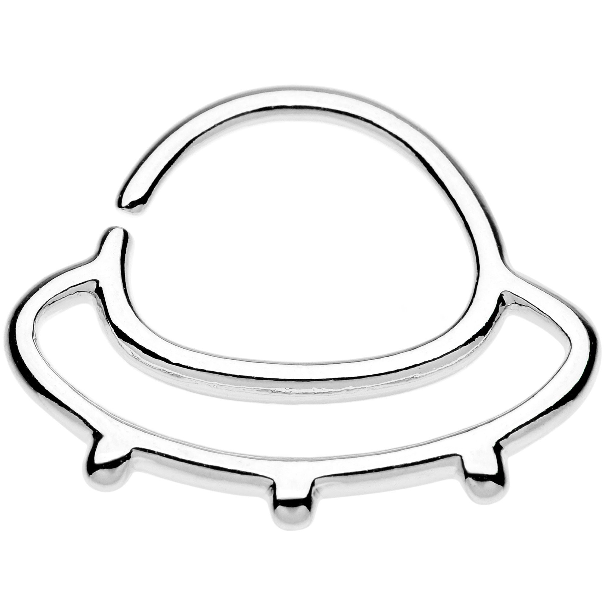 BodyCandy 16G 5/16 Outer Space UFO Septum Ring Pack Set of 3 — detail and construction