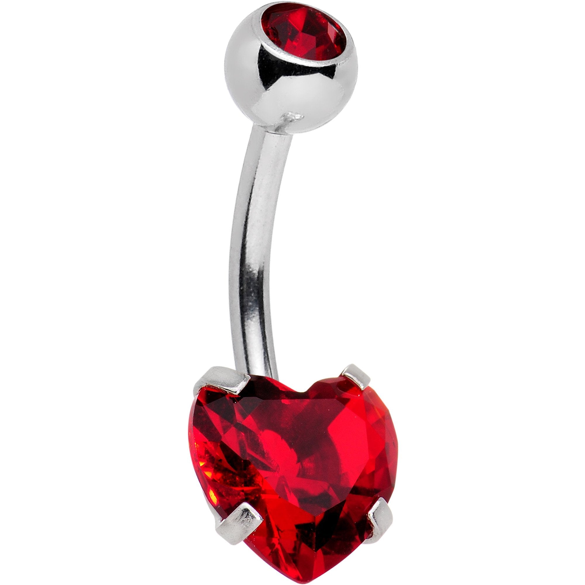 BodyCandy Clear Red CZ Gem Love is in the Air Dangle Belly Ring — lifestyle context