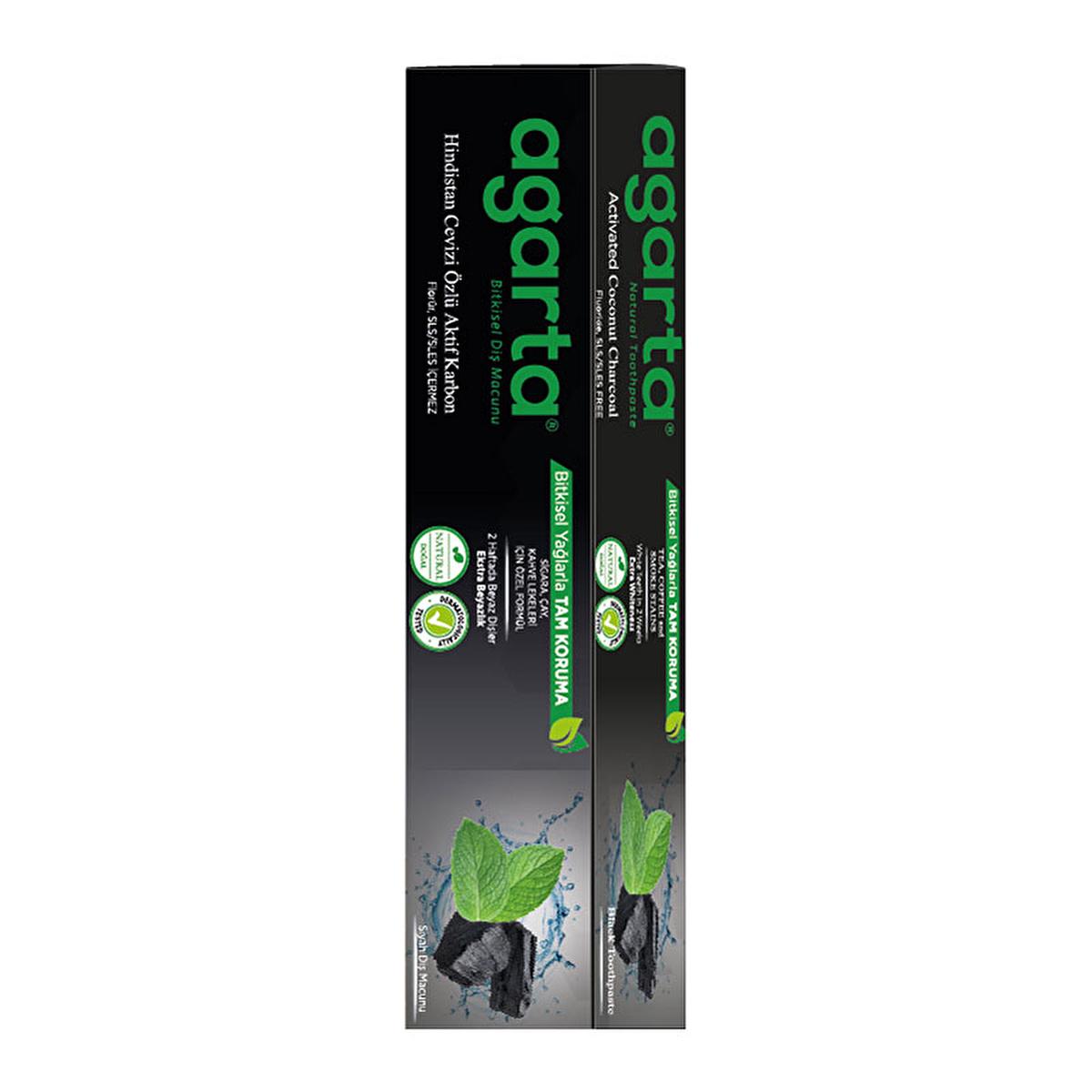 Agarta Natural Charcoal Toothpaste, Fluoride-Free, Coconut Derived - 100ml