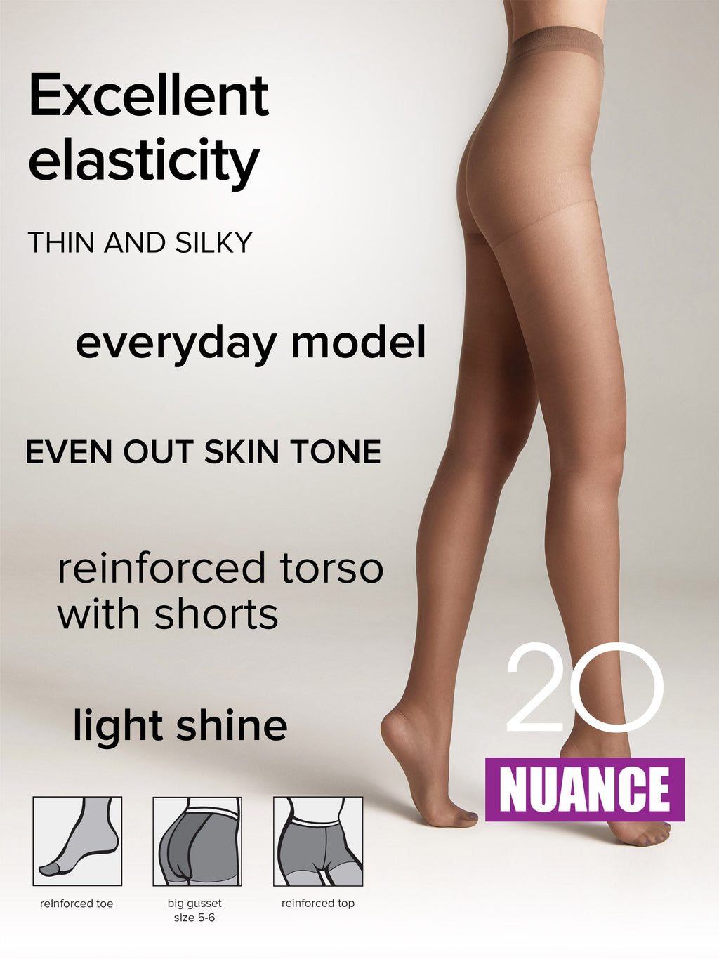 TheRanok.com Tights Conte Nuance 20 Den - Reinforced Shorts — in-use photo