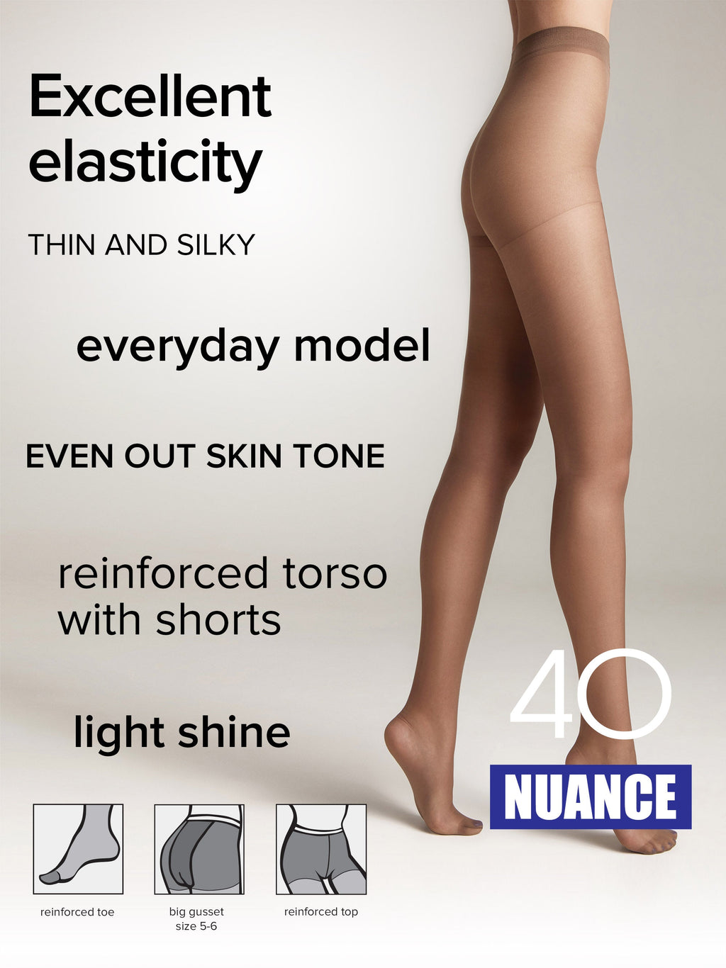 TheRanok.com Tights Conte Nuance 40 Den - Reinforced Shorts — size reference